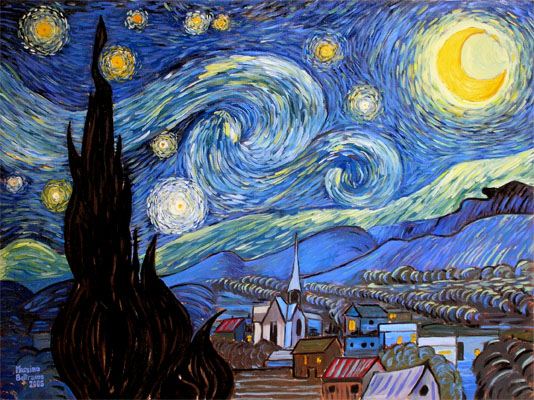 Notte stellata - Olio su tela 80 x 60